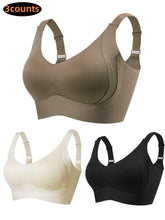 Solid Color Four Rows Adjustable Wireless Bra