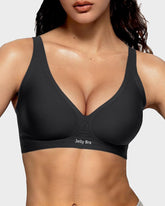 Seamless Deep V Push-Up Wireless Jelly Bra with Back Smoothing & Soft