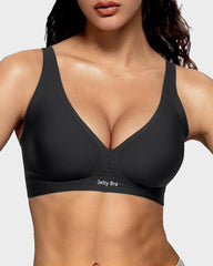 Seamless Deep V Push-Up Wireless Jelly Bra with Back Smoothing & Soft