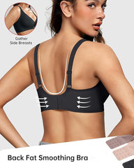 Seamless Deep V Push-Up Wireless Jelly Bra with Back Smoothing & Soft