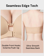 No-Slip Front Closure Strapless Push-Up Bra