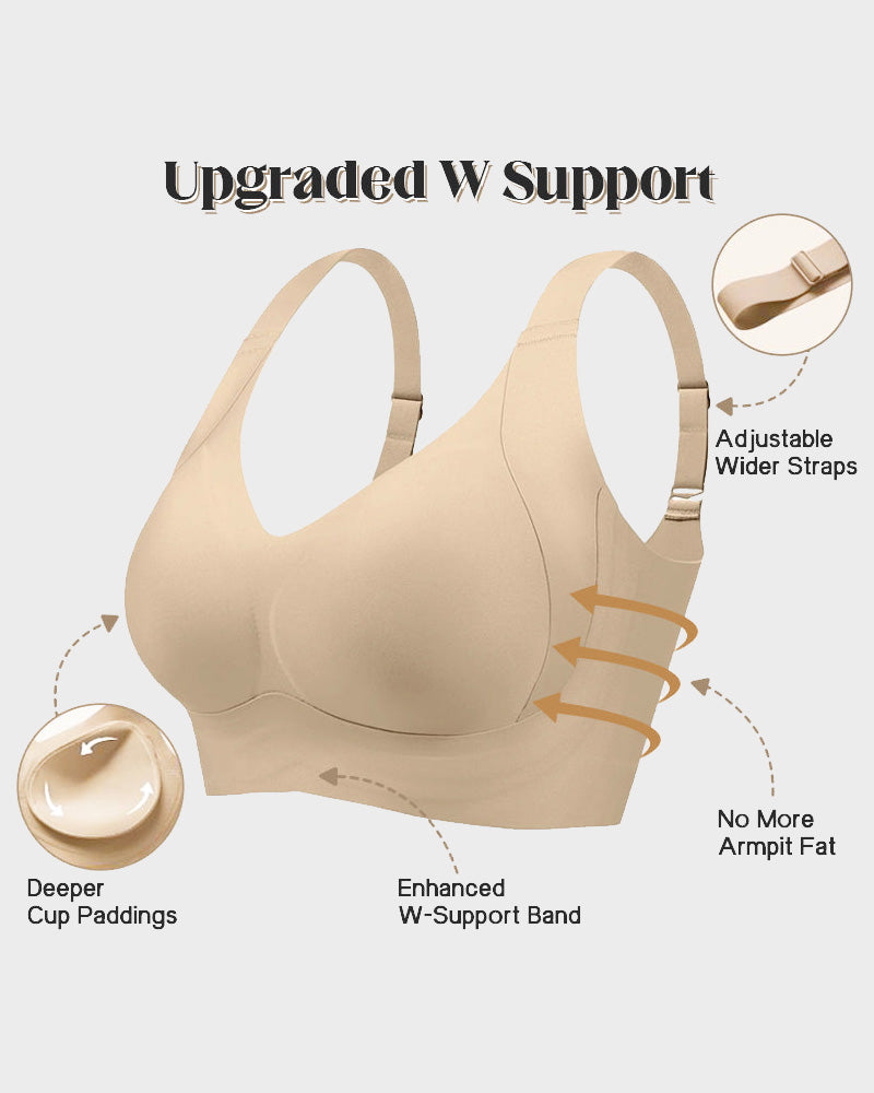 Enhanced W Support Adjustment Comfort Bra-Skin+Grey
