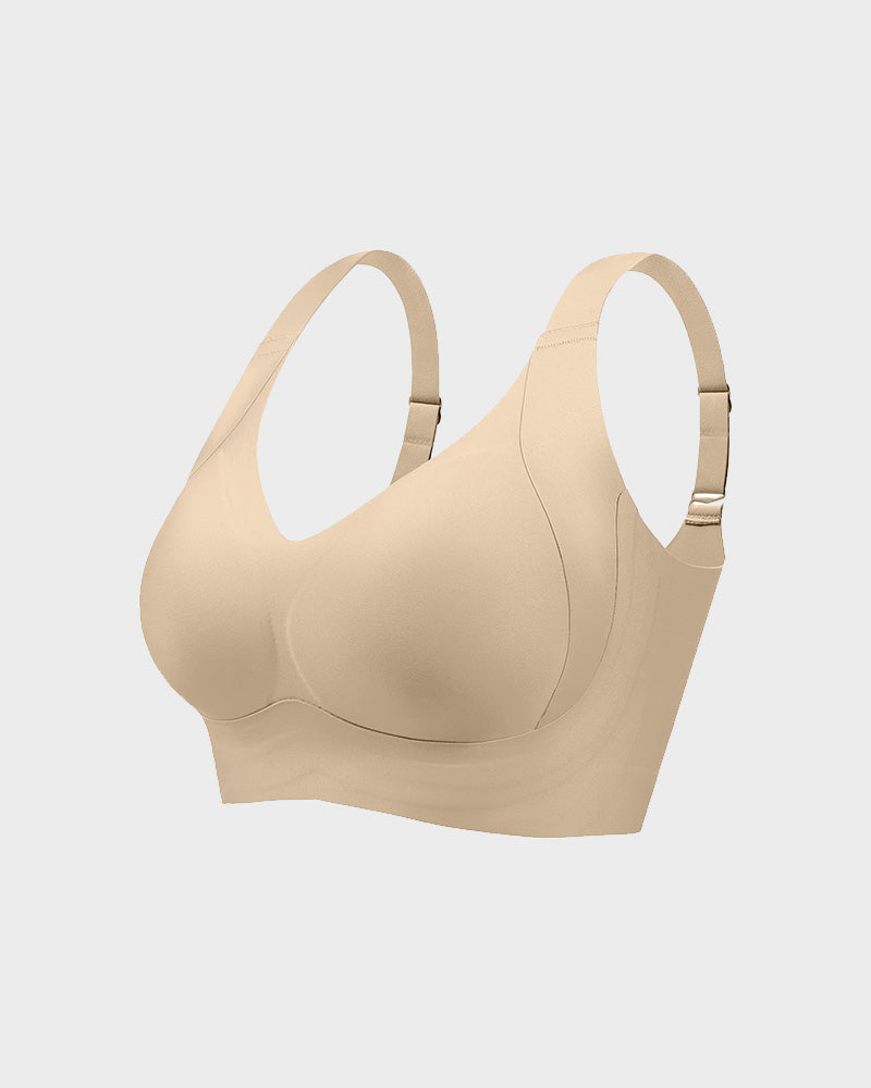 Enhanced W Support Adjustment Comfort Bra-Skin+Grey