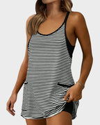 All-Day Comfort Romper Dress with Built-In Shorts