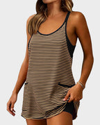 All-Day Comfort Romper Dress with Built-In Shorts