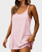 All-Day Comfort Romper Dress with Built-In Shorts