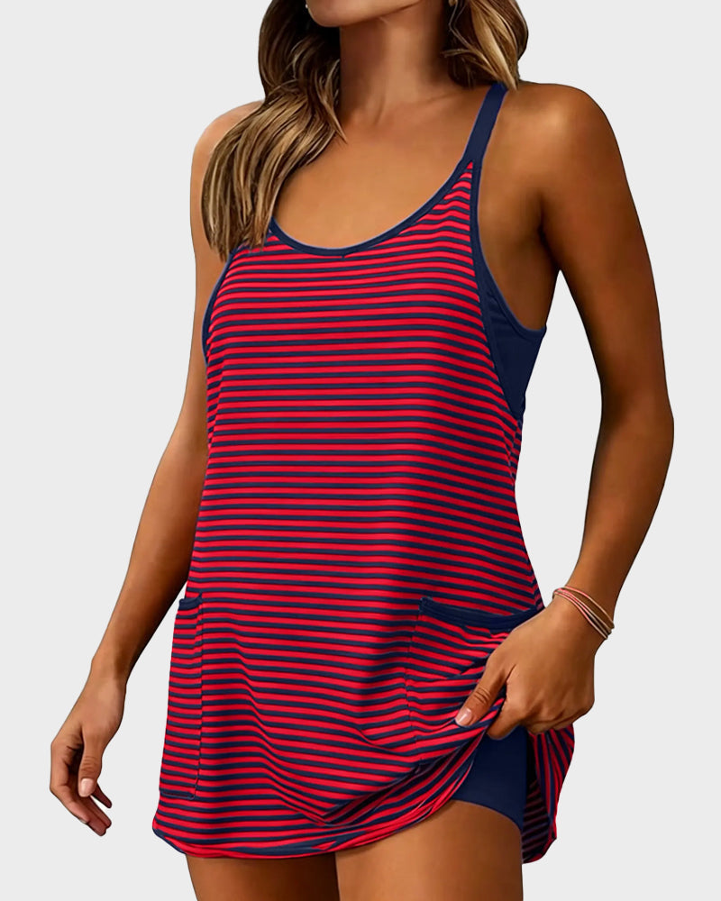 All-Day Comfort Romper Dress with Built-In Shorts