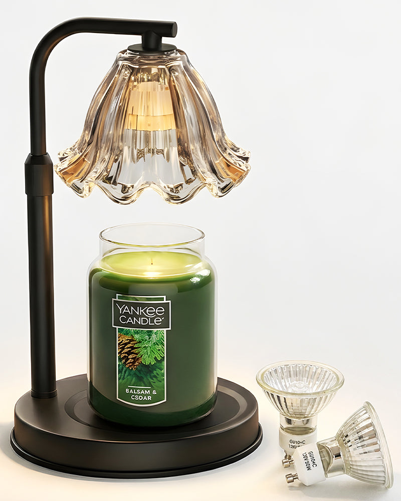 Flower Candle Warmer Lamp with Timer, Dimmable Candle Lamp Warmer, Height Adjustable Candle Lamp, Gifts for Women Her, House Warming Gifts New Home Decor, Daffodil Wax Warmer for Yankee Candles
