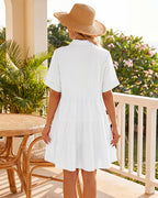 Button-Down A-Line Mini Dress