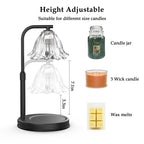 Flower Candle Warmer Lamp with Timer, Dimmable Candle Lamp Warmer, Height Adjustable Candle Lamp, Gifts for Women Her, House Warming Gifts New Home Decor, Daffodil Wax Warmer for Yankee Candles