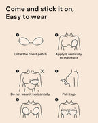 2 Pairs Front Closure Adhesive Push-Up Invisible Bra