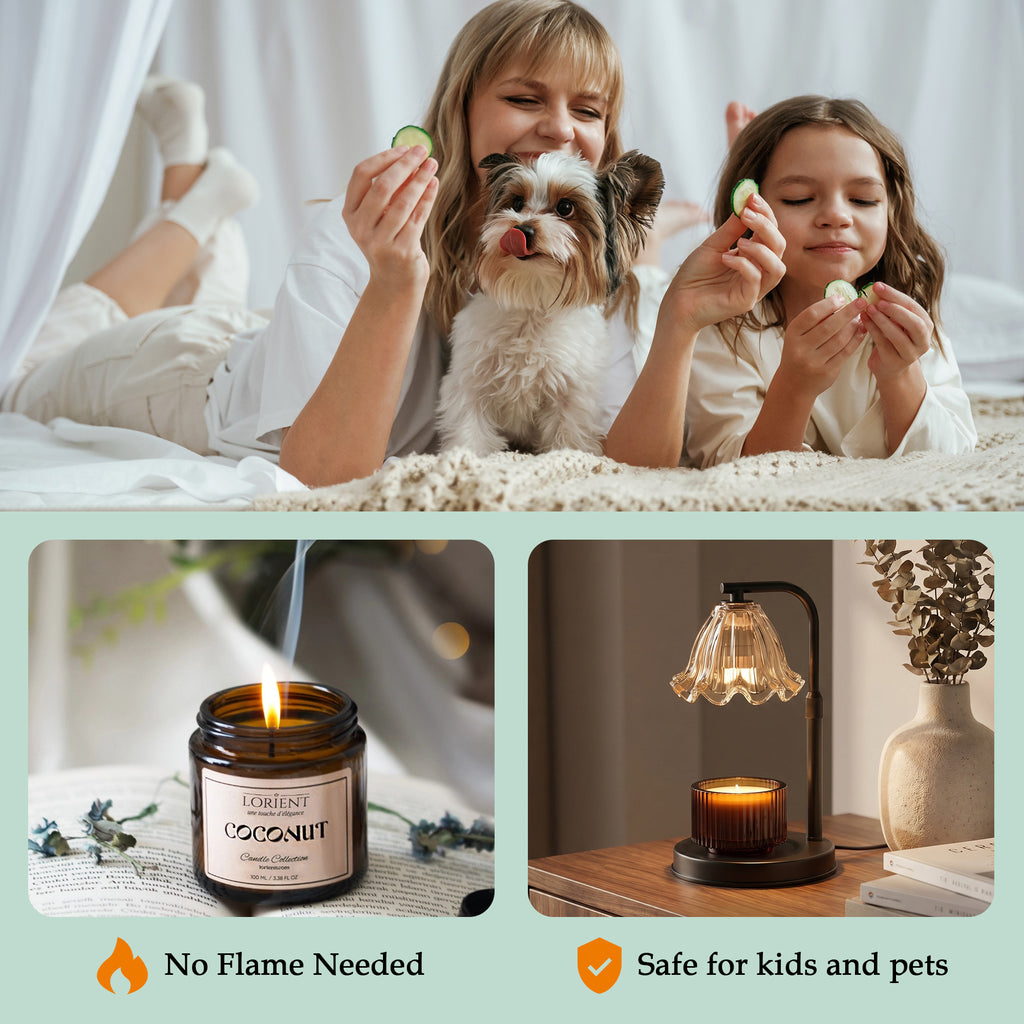 Flower Candle Warmer Lamp with Timer, Dimmable Candle Lamp Warmer, Height Adjustable Candle Lamp, Gifts for Women Her, House Warming Gifts New Home Decor, Daffodil Wax Warmer for Yankee Candles
