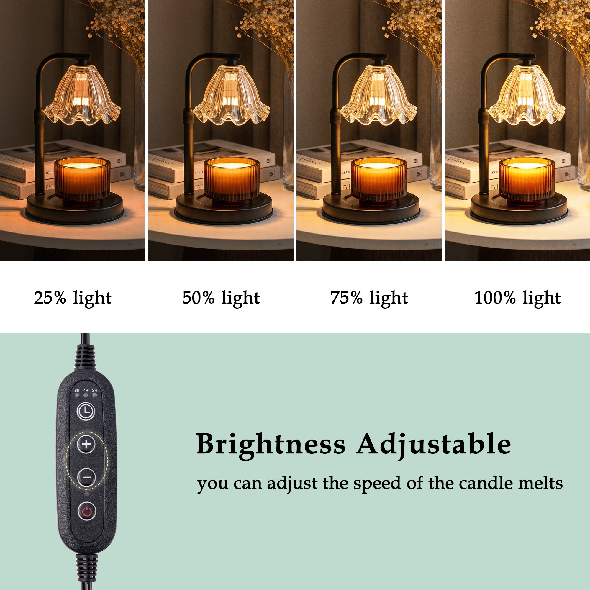 Flower Candle Warmer Lamp with Timer, Dimmable Candle Lamp Warmer, Height Adjustable Candle Lamp, Gifts for Women Her, House Warming Gifts New Home Decor, Daffodil Wax Warmer for Yankee Candles