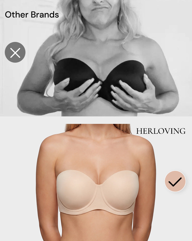 No-Slip Strapless Full Support Bra