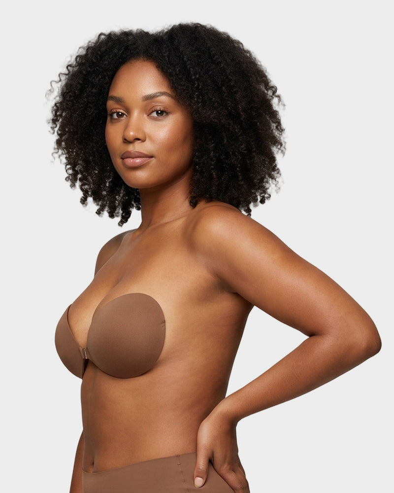 2 Pairs Front Closure Adhesive Push-Up Invisible Bra