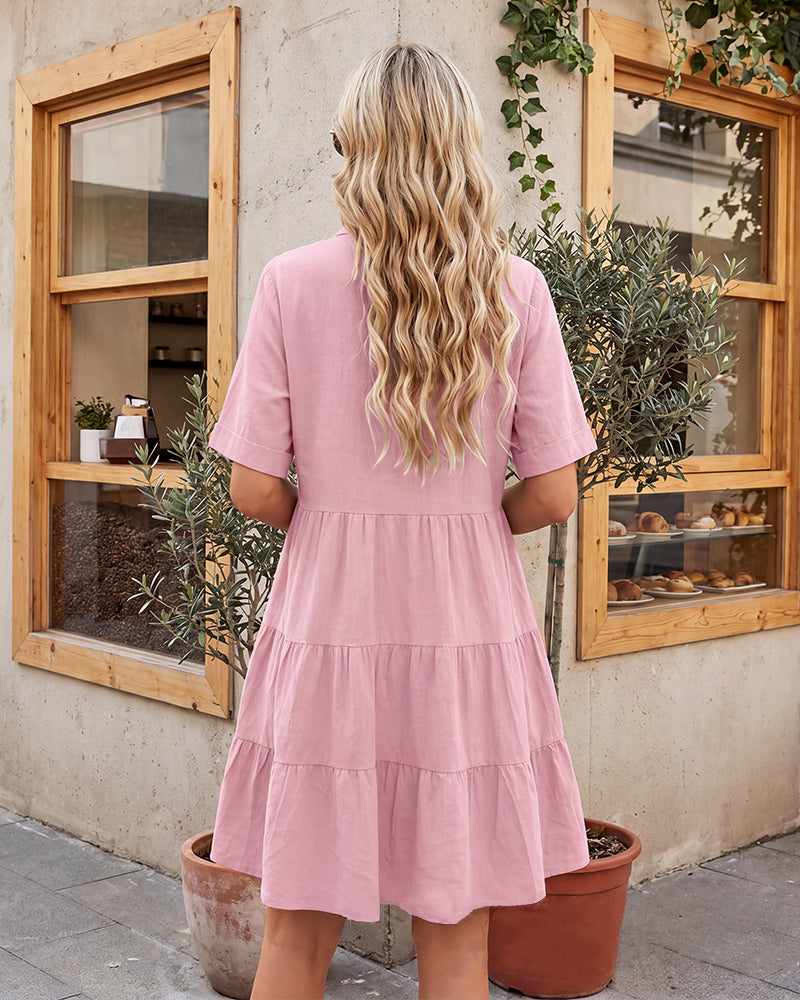 Button-Down A-Line Mini Dress