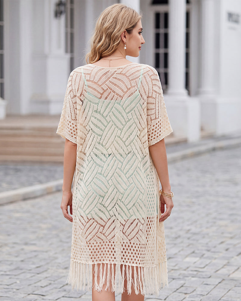 Boho Lightweight Crochet Kimono Cover Up