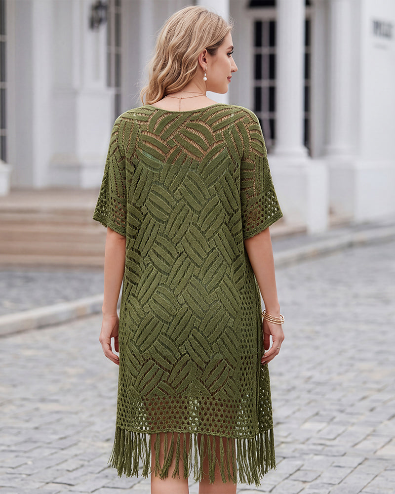 Boho Lightweight Crochet Kimono Cover Up