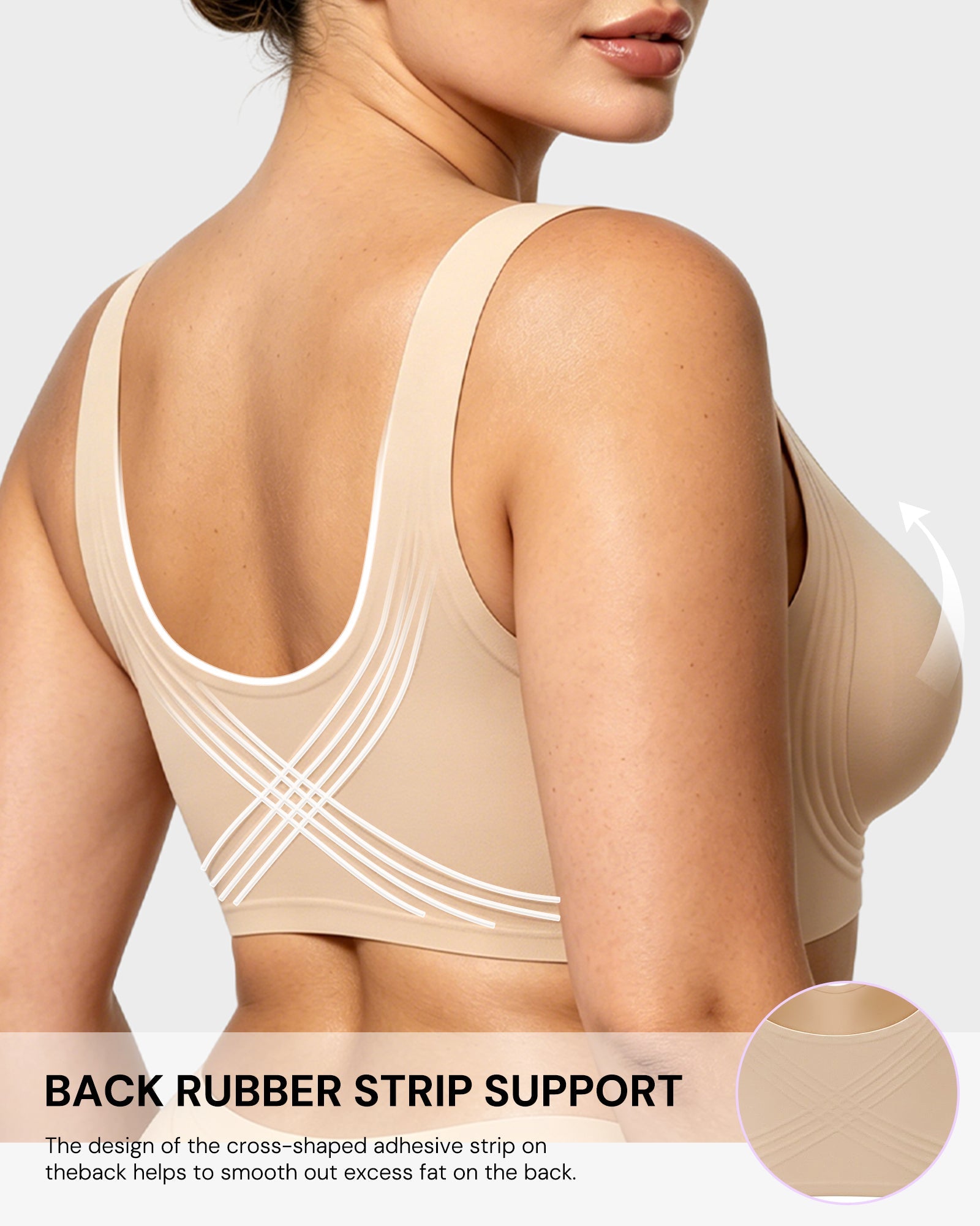 Breathable Fixed Cup Jelly Support Smoothing Bra