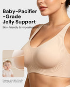Breathable Fixed Cup Jelly Support Smoothing Bra
