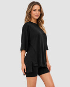 2-Piece Biker Short Lounge Set for Everyday Wear