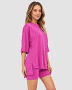 2-Piece Biker Short Lounge Set for Everyday Wear