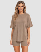 2-Piece Biker Short Lounge Set for Everyday Wear