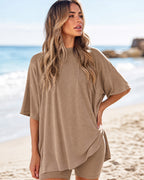 2-Piece Biker Short Lounge Set for Everyday Wear