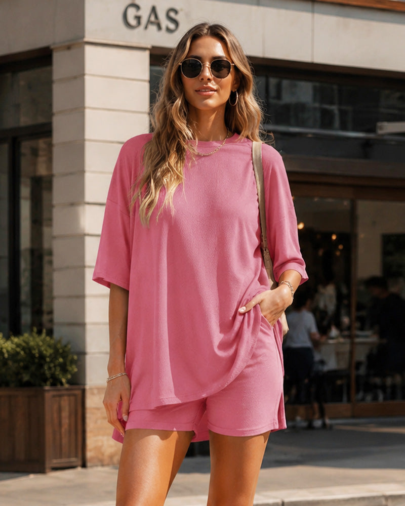 2-Piece Biker Short Lounge Set for Everyday Wear