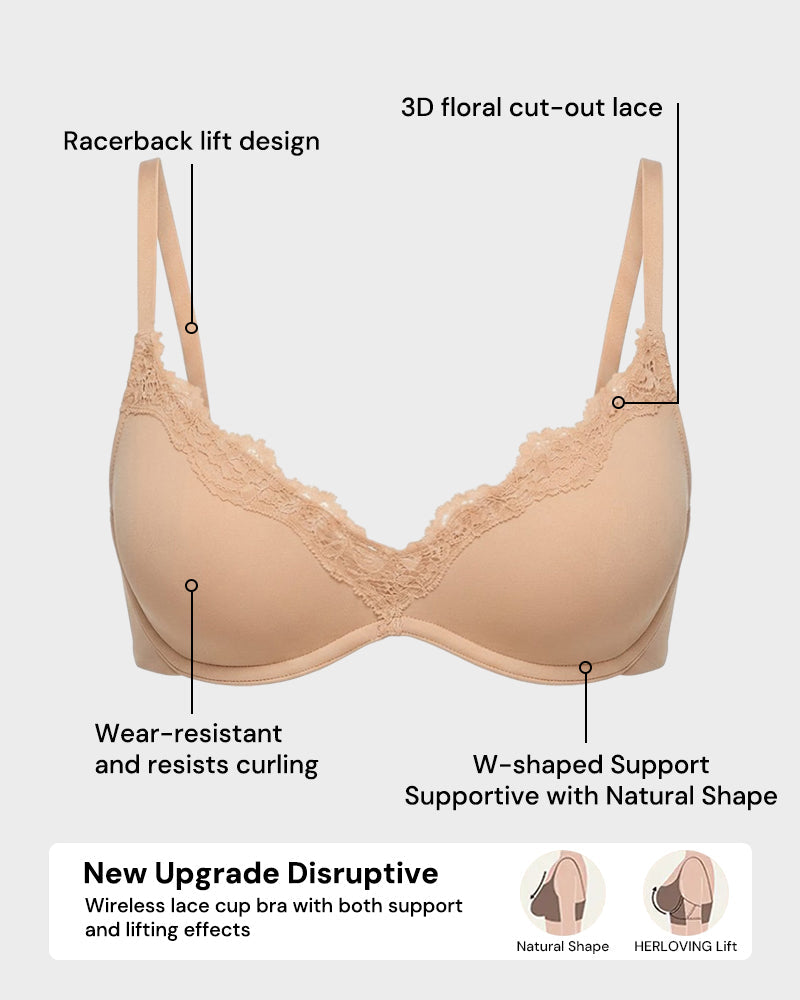 Deep V Lace Push-Up Bra