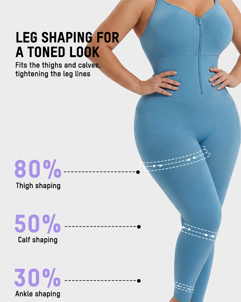 Easyslide™ Deep V Front Zip Full Body Shaper