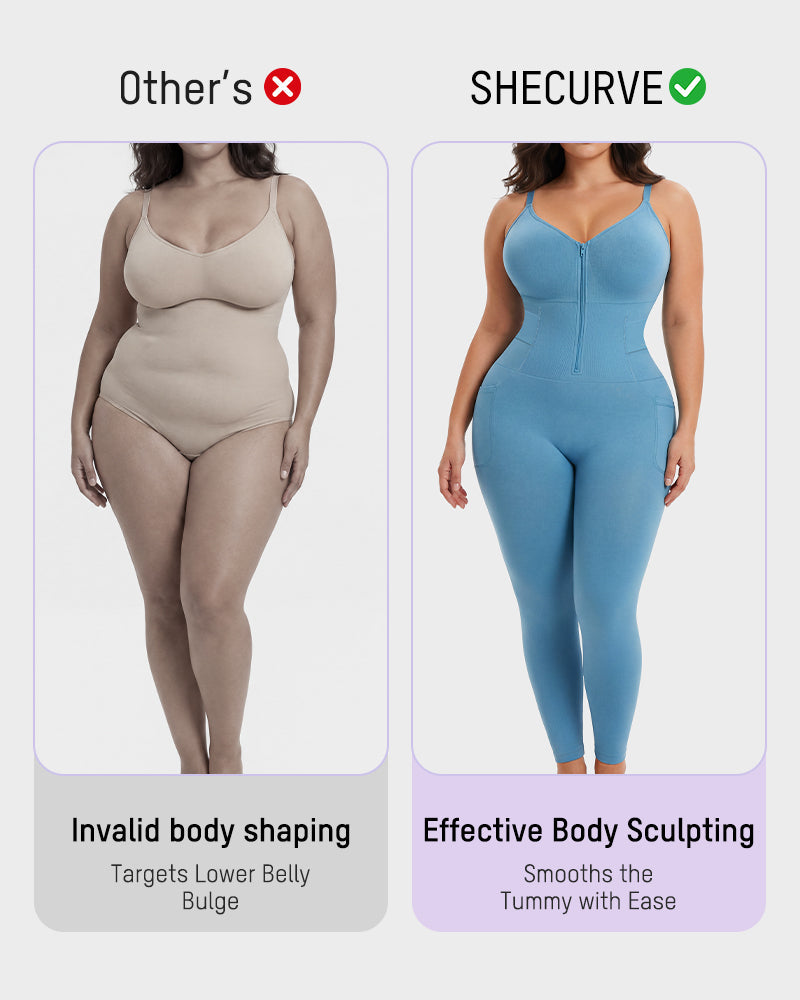 Easyslide™ Deep V Front Zip Full Body Shaper