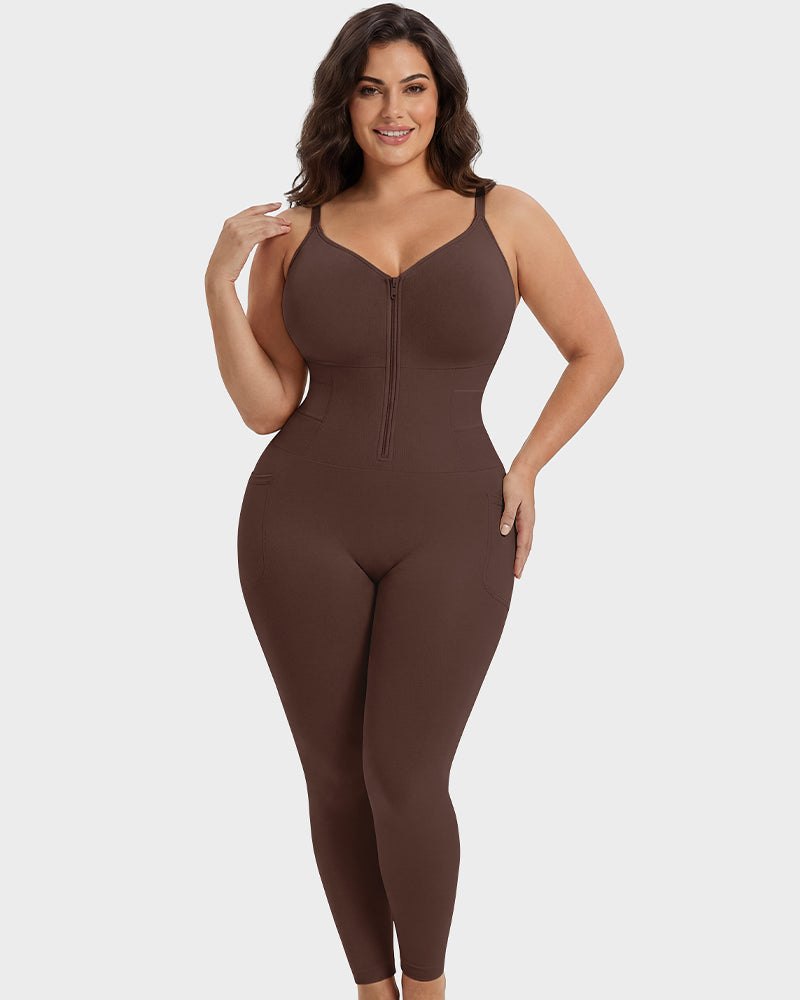 Easyslide™ Deep V Front Zip Full Body Shaper