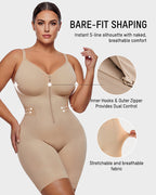 Front-Zip Mid-Thigh Shapewear