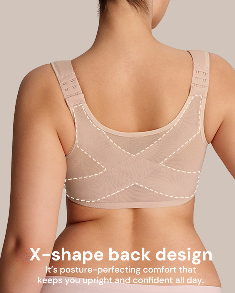 Front Closure Underwire Unlined Back Support Plunge Bra
