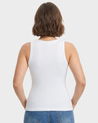 High Neck Seamless Workout Tank – Built-In Bra Top