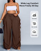 High-Waist Wide Leg Pants with Relaxed Fit