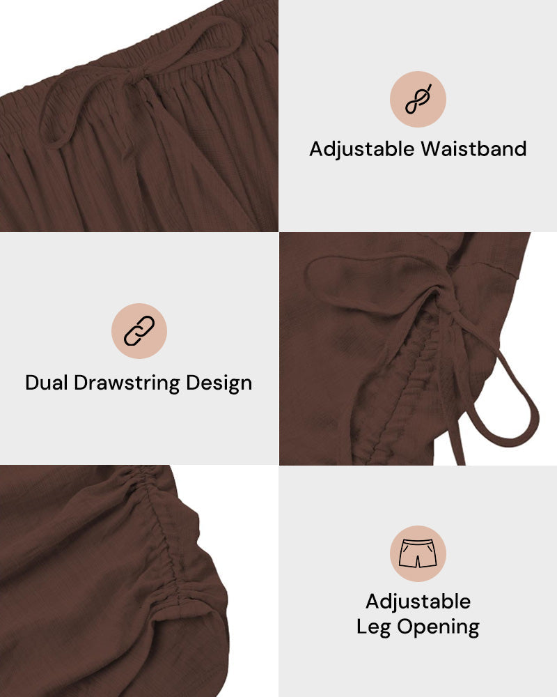 High-Waist Wide Leg Pants with Relaxed Fit