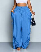 High-Waist Wide Leg Pants with Relaxed Fit
