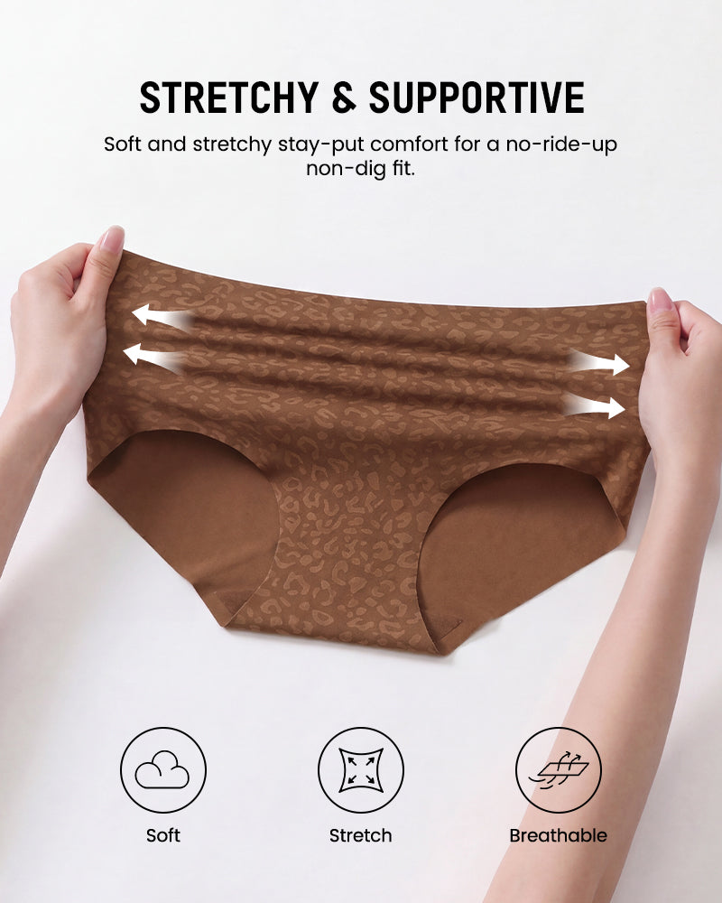 6-Pack High-Waist Seamless Leopard Tummy Control Briefs