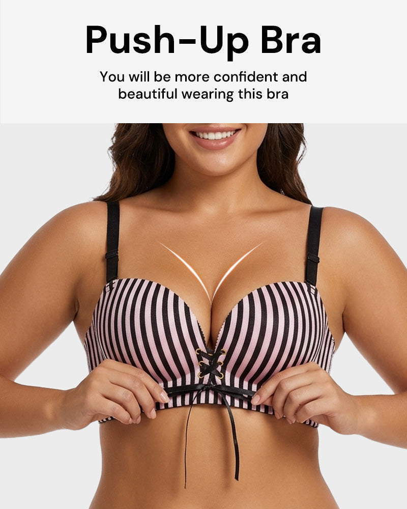 Instant Boost Lace-Up Padded Push Up Bra