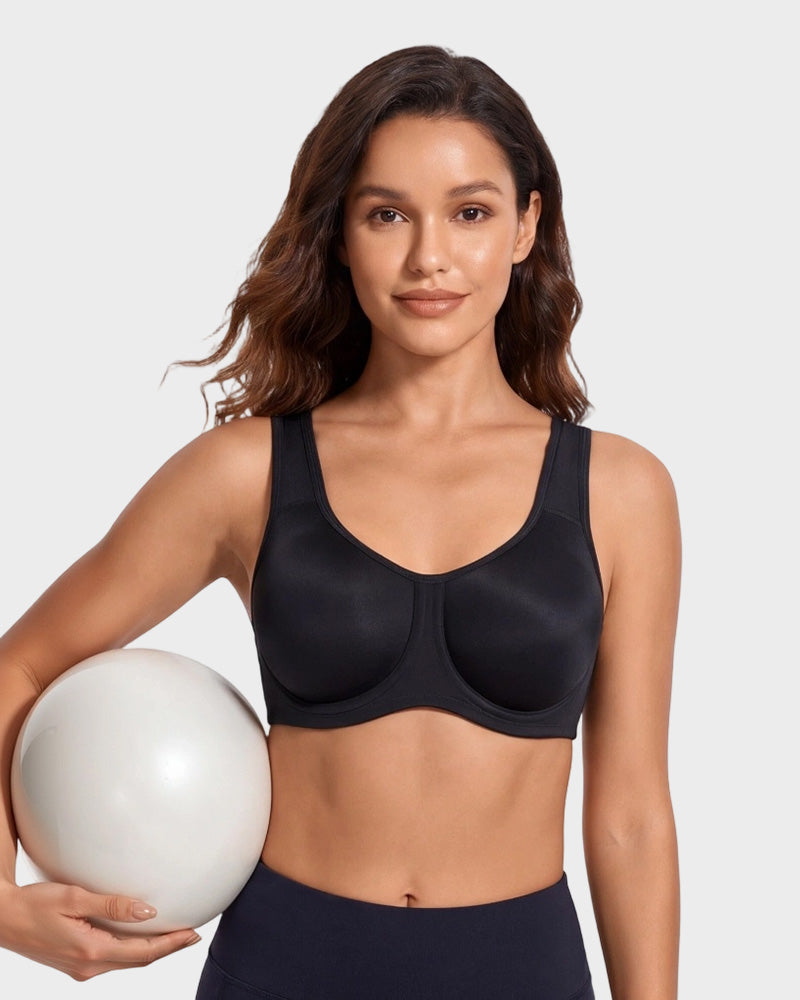 High Impact Sports Bra with External Underwire Support