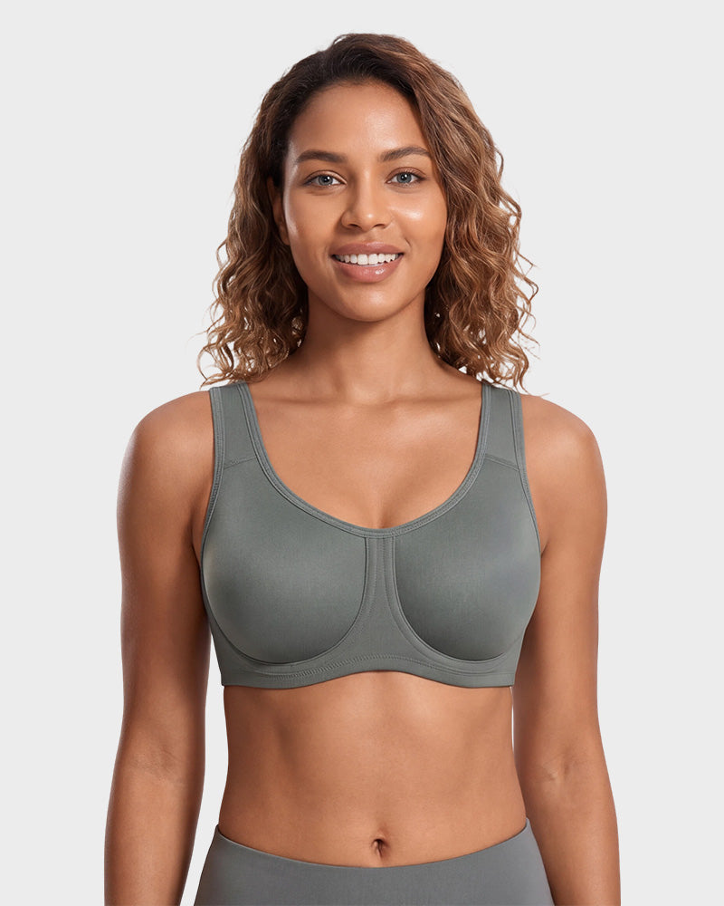 High Impact Sports Bra with External Underwire Support