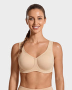 High Impact Sports Bra with External Underwire Support