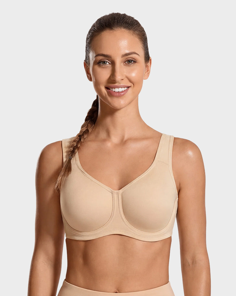 High Impact Sports Bra with External Underwire Support