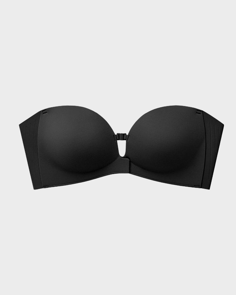 No-Slip Front Closure Strapless Push-Up Bra