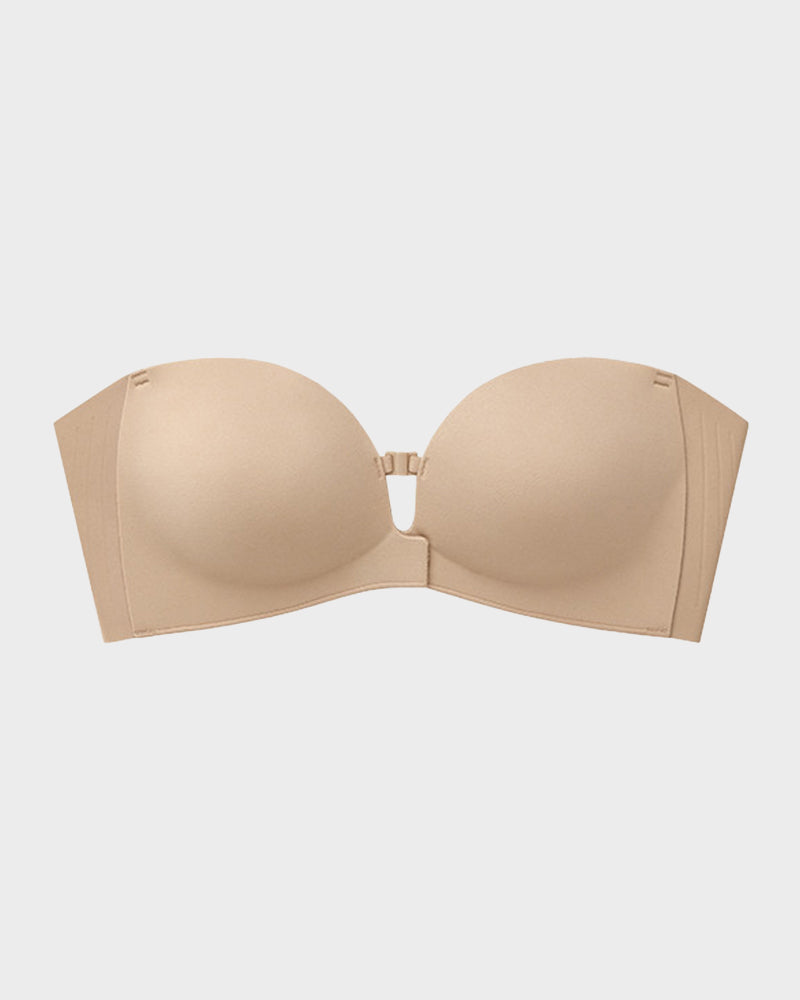 No-Slip Front Closure Strapless Push-Up Bra