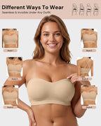 Non-Slip Bandeau Seamless Wireless Strapless Bra
