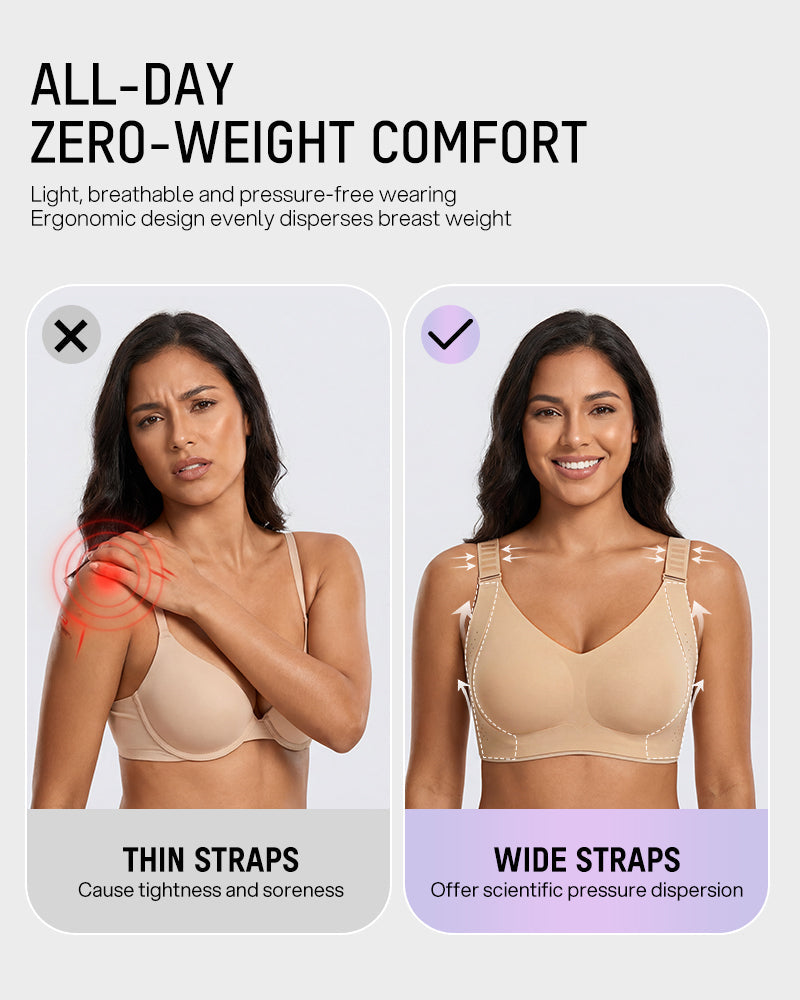 Piano Clasp™ V-Neck Wireless Minimizer Bra