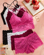 4-Pack Romantic Lace Bralette & Panty Bundle